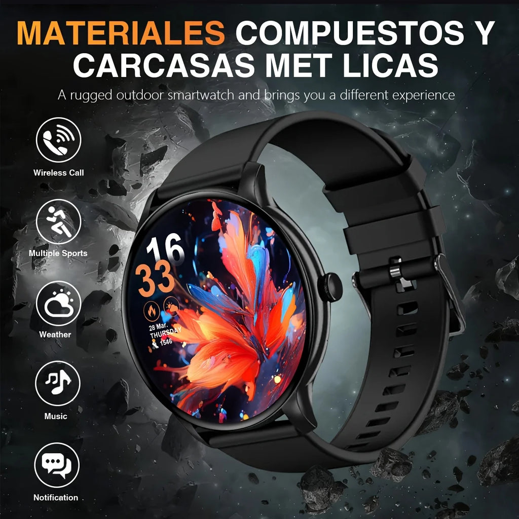 LAXASFIT 2026 New Smart Watch for Men Women 1.52-inch Full Touchscreen Make Calls Fitness Track Heart Rate Monitor Smartwatch