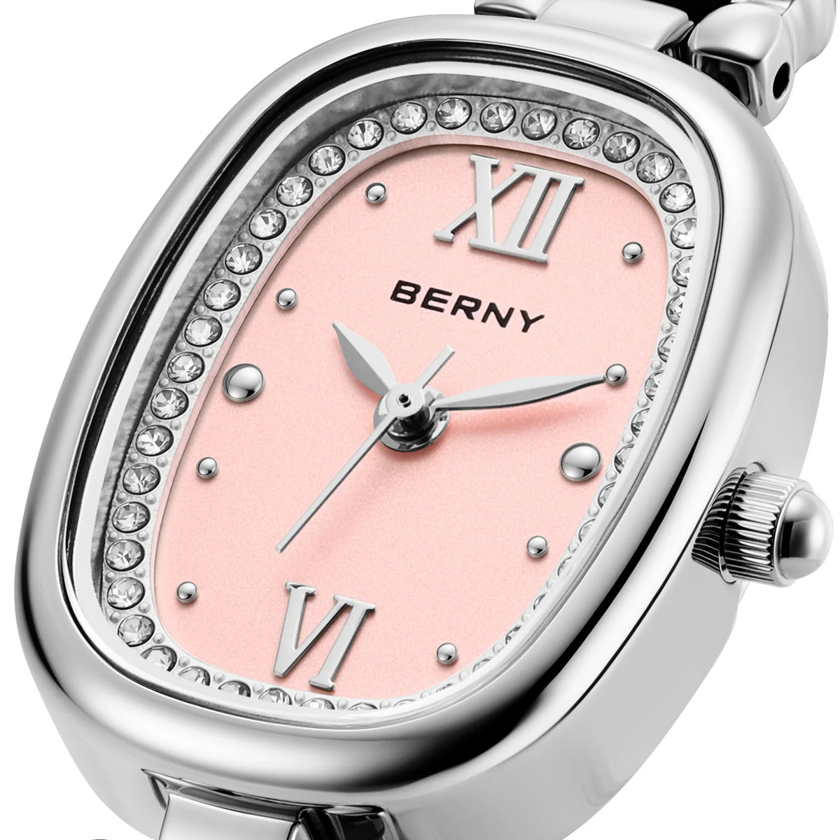 BERNY Women's Watches Fashion Casual Small Dail Ladies Quartz Watch Elegant Stainless Steel Girls Dress Wristwatch