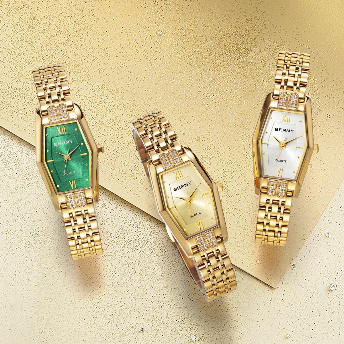 Gold Hexagon Bracelet Watch