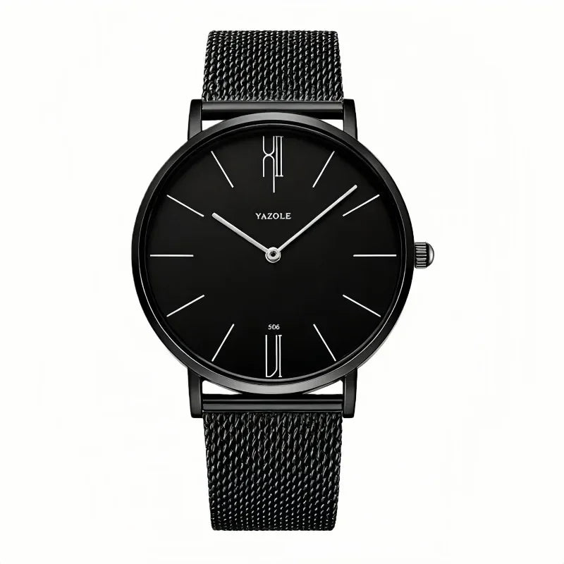 Minimalist Men's Watches Simple Fashion Ultra Thin Quartz Watch Man Leisure Metal Mesh Belt Business Male Clock reloj de hombre