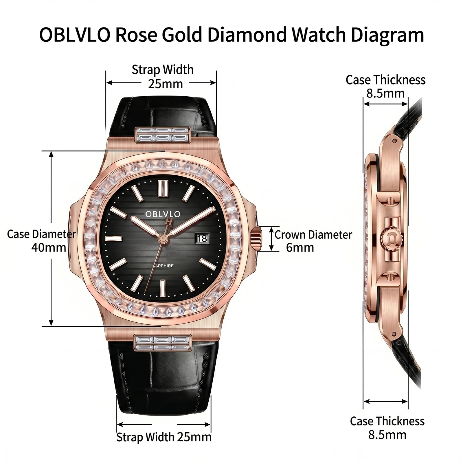 Rose Gold Leather Watch