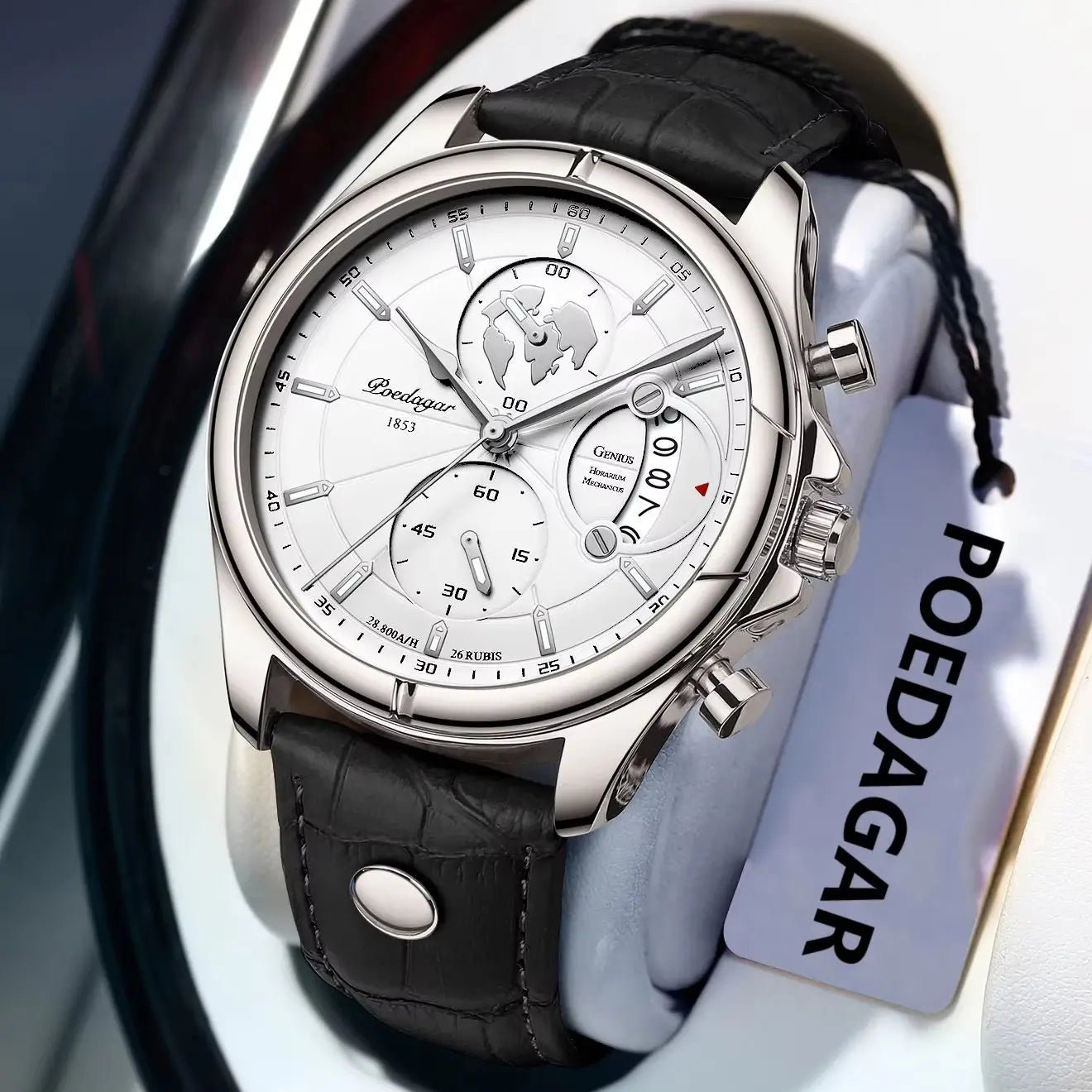 Leather Chronograph Watch