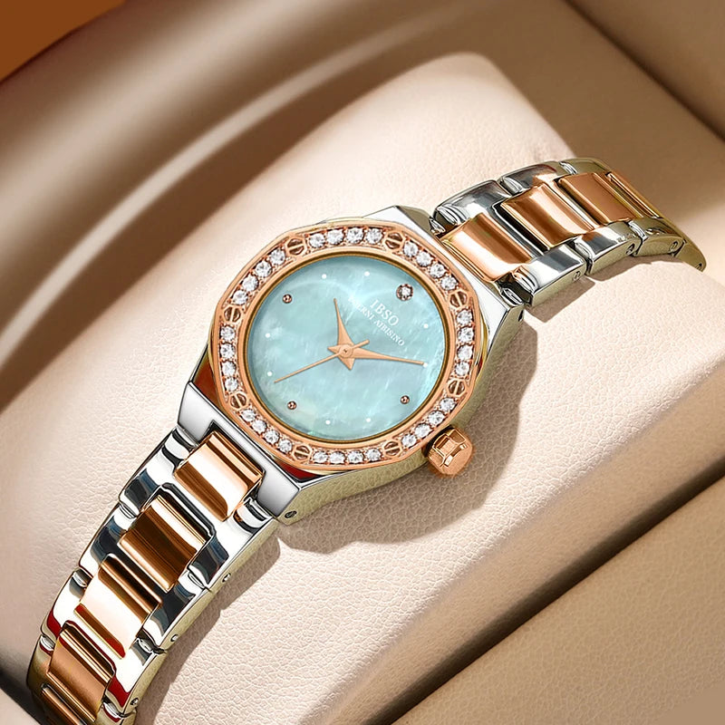 Luxury Designer Watch Woman Diamond Gold Fashion New Quartz Wrist Clock Female Gift Waterproof Elegant Ladies Wristwatch Shine