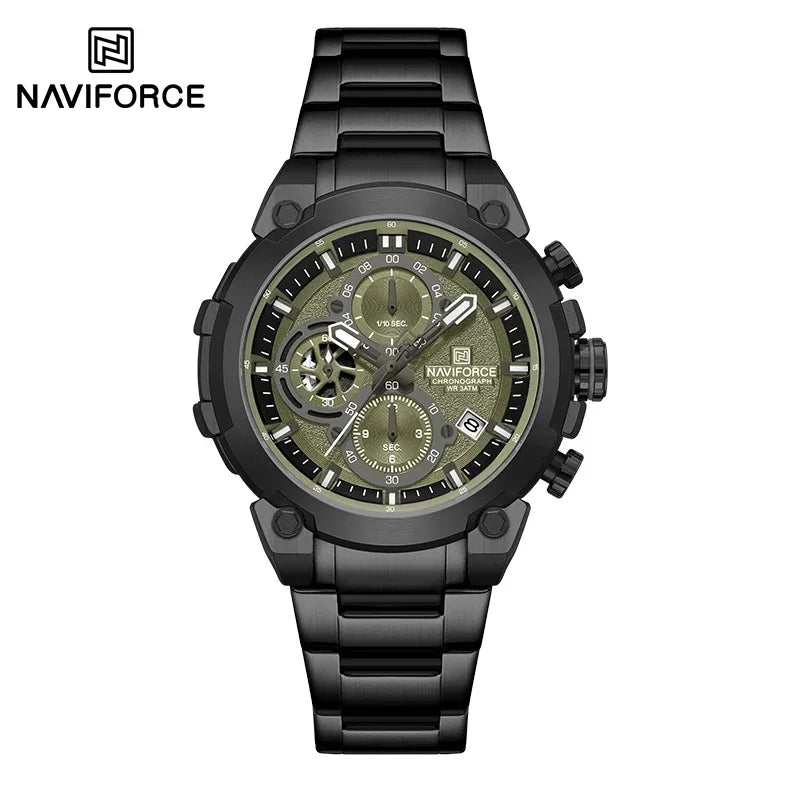 NAVIFORCF Men's Military Watch Luxury Waterproof Quartz Chronograph Wristwatch Fashionable Masculino Hot Fashion  Clock Watch