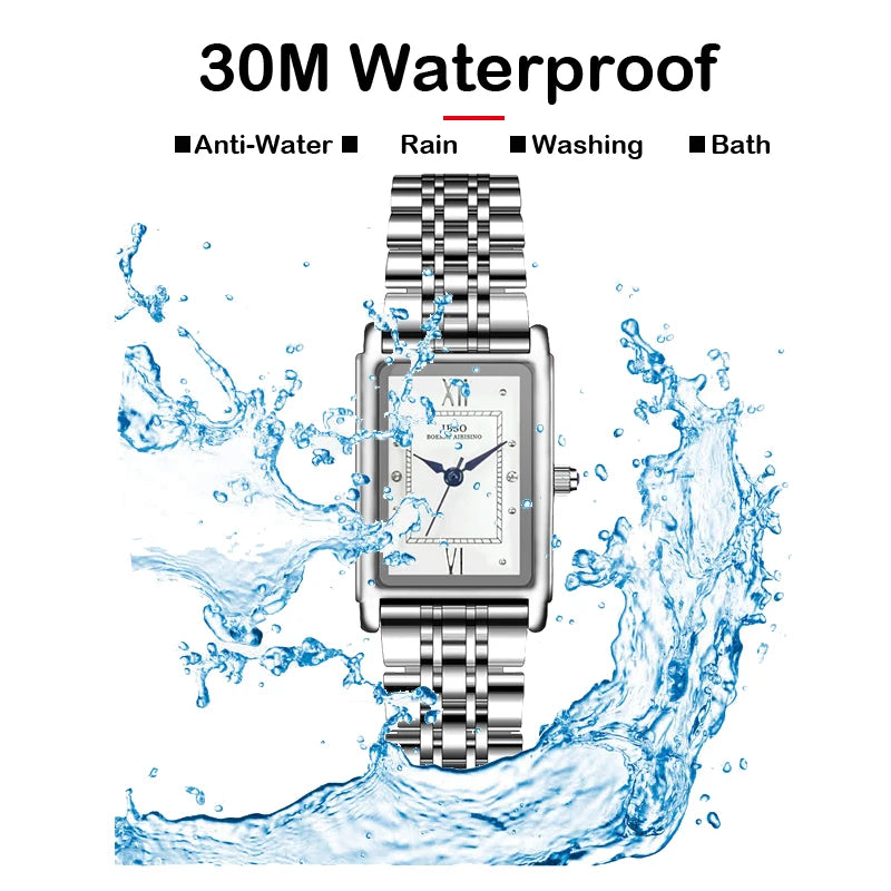 Rectangular Silver Watch