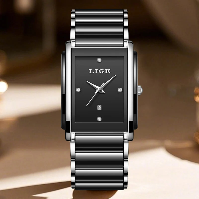 LIGE New Luxury Women Watches Elegant Ceramic Quartz Wristwatches Waterproof Date Fashion Gift For Ladies Watch Relojs Mujer+Box