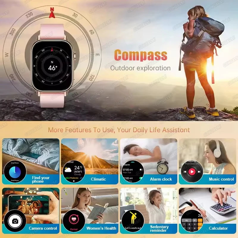 2026 New Multifunctional Smartwatch Women Gift Built-in GPS Bluetooth Call Music Fitness Sports Bracelet Sleep Monitor Watch Lad
