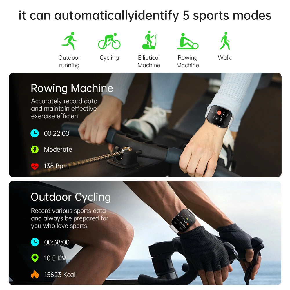 KUMI U6 Smart Watch 1.96" AMOLED 60Hz, Dual-Band GPS, AI ChatGPT Voice Assistant, Heart Rate/SpO2/Sleep, 100+ Sports, 5ATM