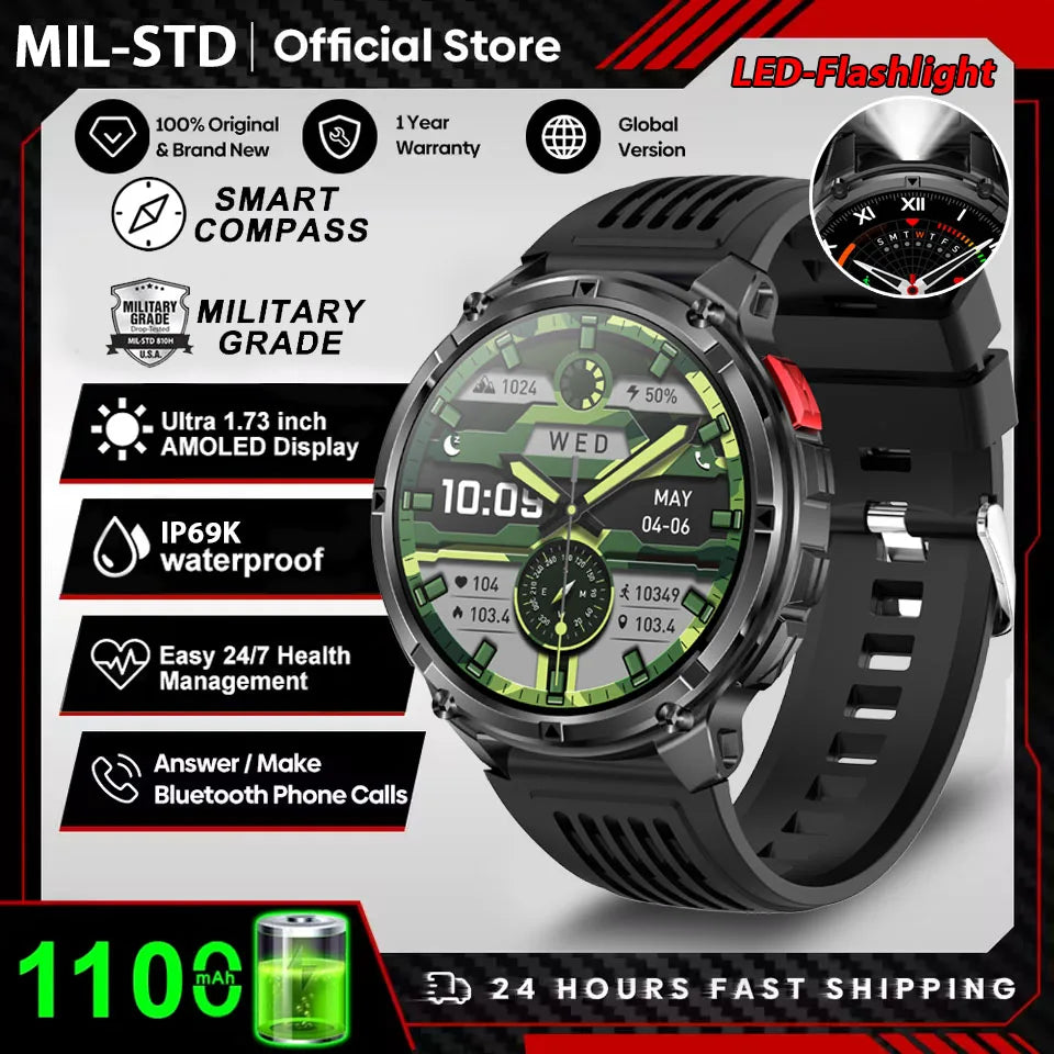 2026 New T-Rex3 Pro GPS Tracker 1100mAh Smartwatch Men 120-Day Standby Clock Rugged Outdoor Sport 10ATM Waterproof Call Watches
