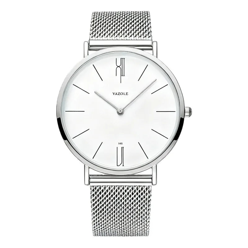 Minimalist Men's Watches Simple Fashion Ultra Thin Quartz Watch Man Leisure Metal Mesh Belt Business Male Clock reloj de hombre