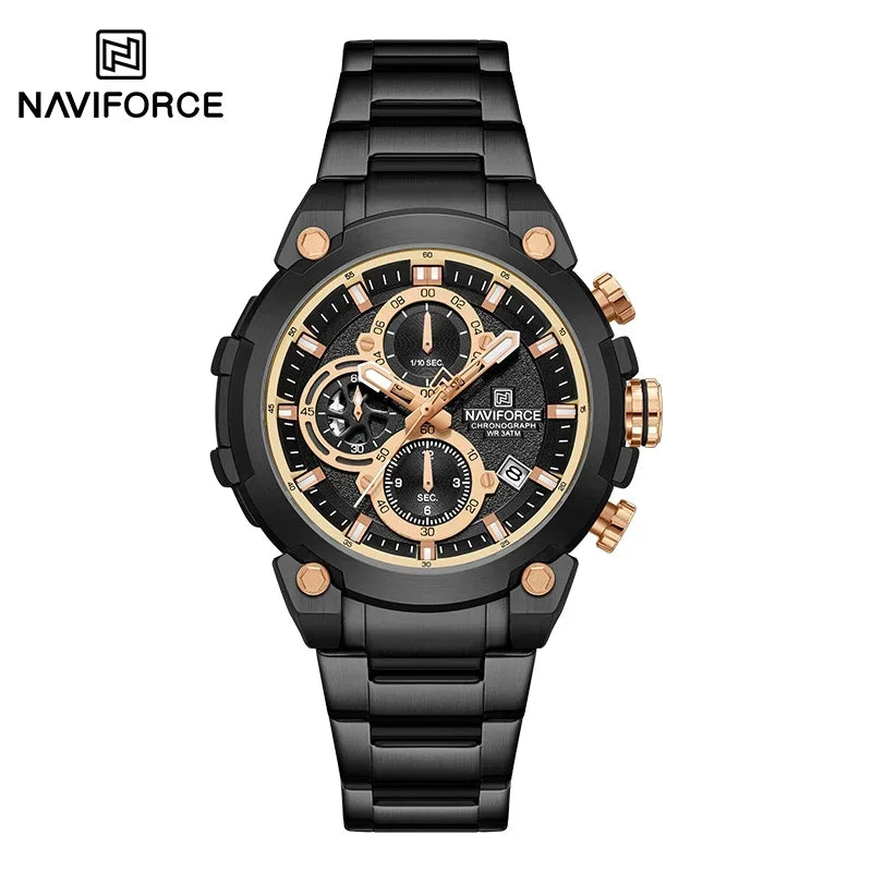 NAVIFORCF Men's Military Watch Luxury Waterproof Quartz Chronograph Wristwatch Fashionable Masculino Hot Fashion  Clock Watch