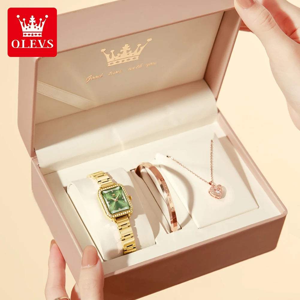 OLEVS Womens Watch Square Quartz Watch Waterproof Luminous Wristwatches For Women Original Elegant Luxury Fashion Reloj 5688