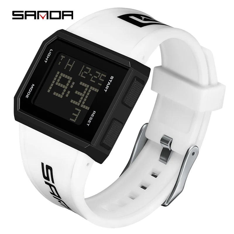 SANDA Brand Men's Digital Watch Chronograph Sport Electronic Bracelet Waterproof Men Wristwatch Alarm Clock Mens Watches 9003