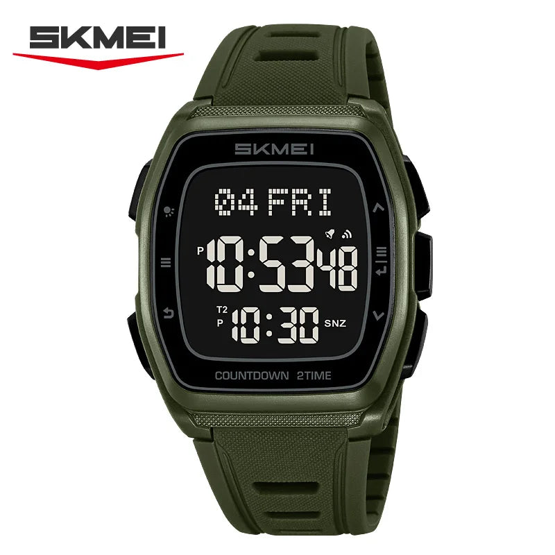SKMEI 2441 Daily Leisure LED Display Electronic Men's Watch Waterproof Countdown Sports Military Digital Clock reloj hombre