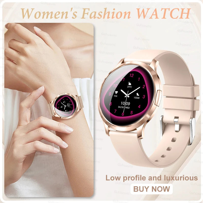 New Women Smart Watch 1.32"AMOLED Full Touch Screen Bluetooth Call Blood Pressure IP68 Waterproof NFC 7.3mm Ultra-thin bracelet