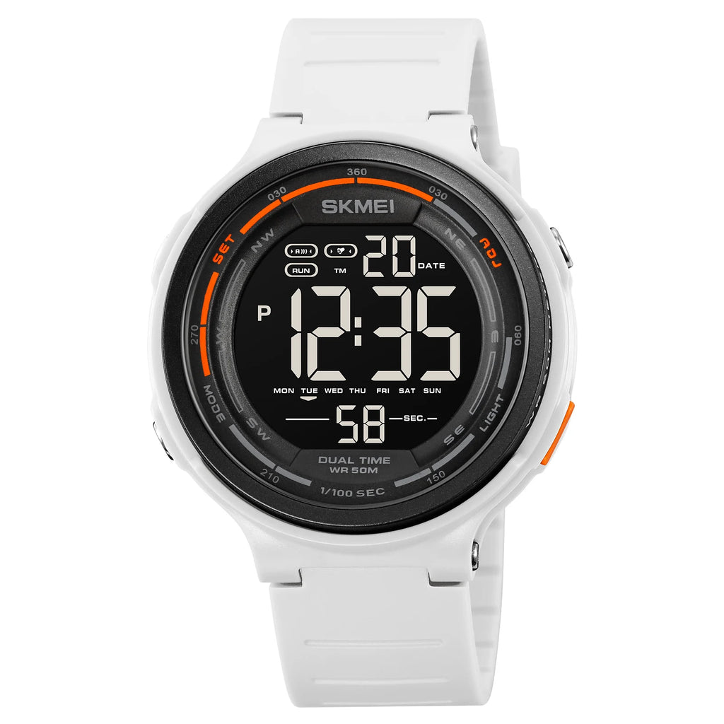 SKMEI Fashion Mens Sport Watches Digital LED Light Countdown For Men Women 5Bar Waterproof Wristwatches Alarm Clock