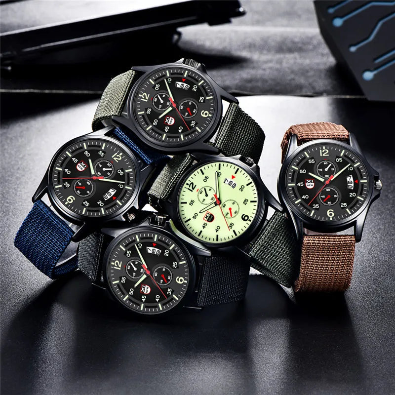 Genuine XINEW Brand Men Watches Students Fashion Casual Nylon Band Sports Date Quartz Wrist Watch Black Relogios Masculinos 2025