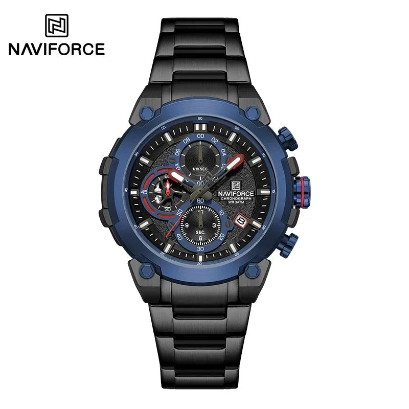 NAVIFORCF Men's Military Watch Luxury Waterproof Quartz Chronograph Wristwatch Fashionable Masculino Hot Fashion  Clock Watch