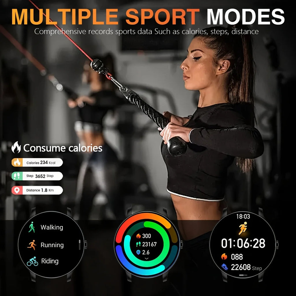 LAXASFIT 2026 New Smart Watch for Men Women 1.52-inch Full Touchscreen Make Calls Fitness Track Heart Rate Monitor Smartwatch