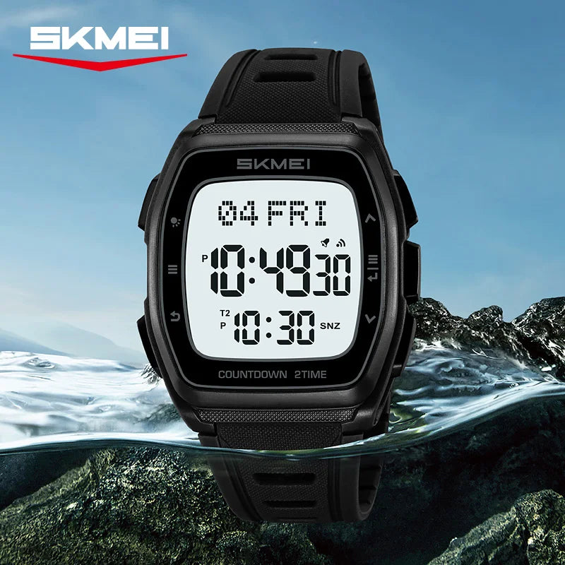 SKMEI 2441 Daily Leisure LED Display Electronic Men's Watch Waterproof Countdown Sports Military Digital Clock reloj hombre