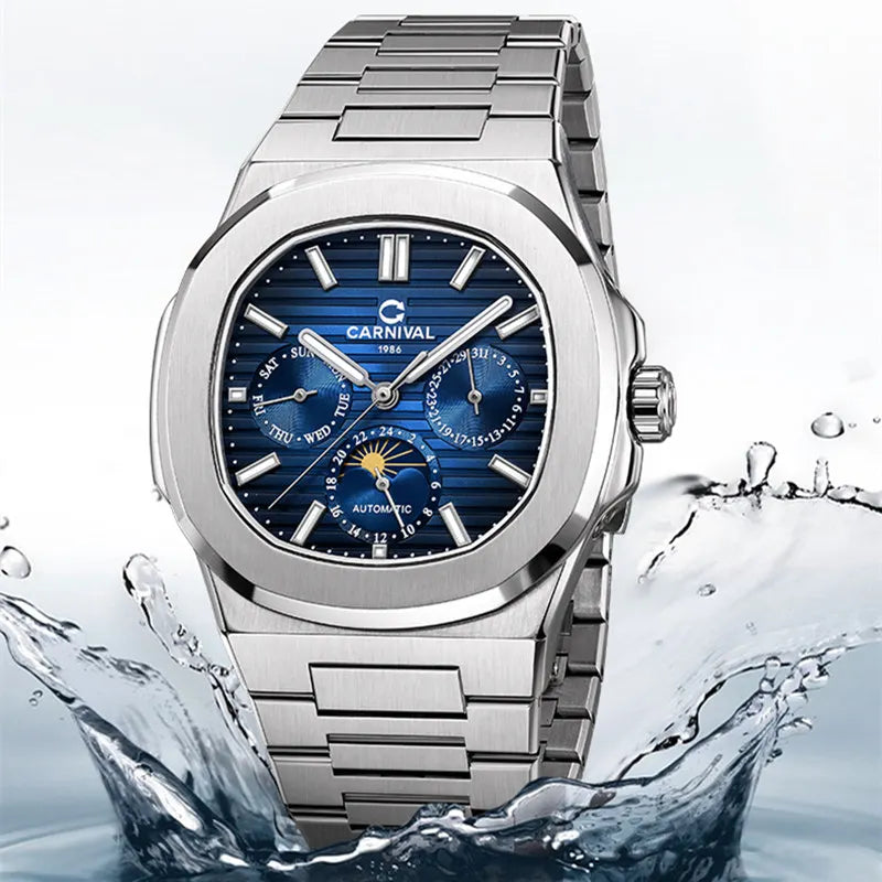 Switzerland Carnival Automatic Watch for Men Luxury Brand MIYOTA Mechanical Men‘s Watches Nautilus Moonphase Reloj Hombre Montre