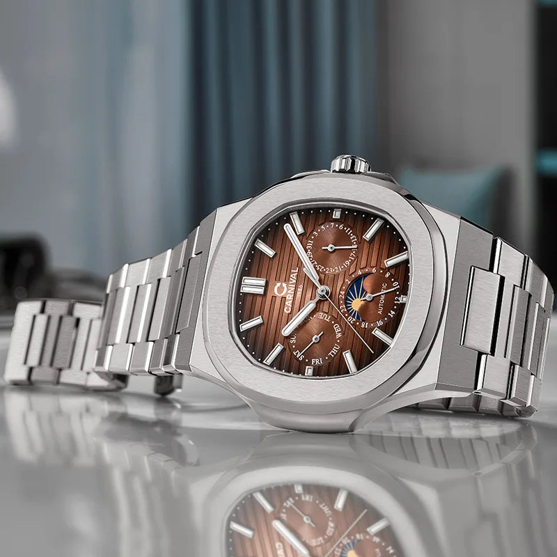 Switzerland Carnival Automatic Watch for Men Luxury Brand MIYOTA Mechanical Men‘s Watches Nautilus Moonphase Reloj Hombre Montre
