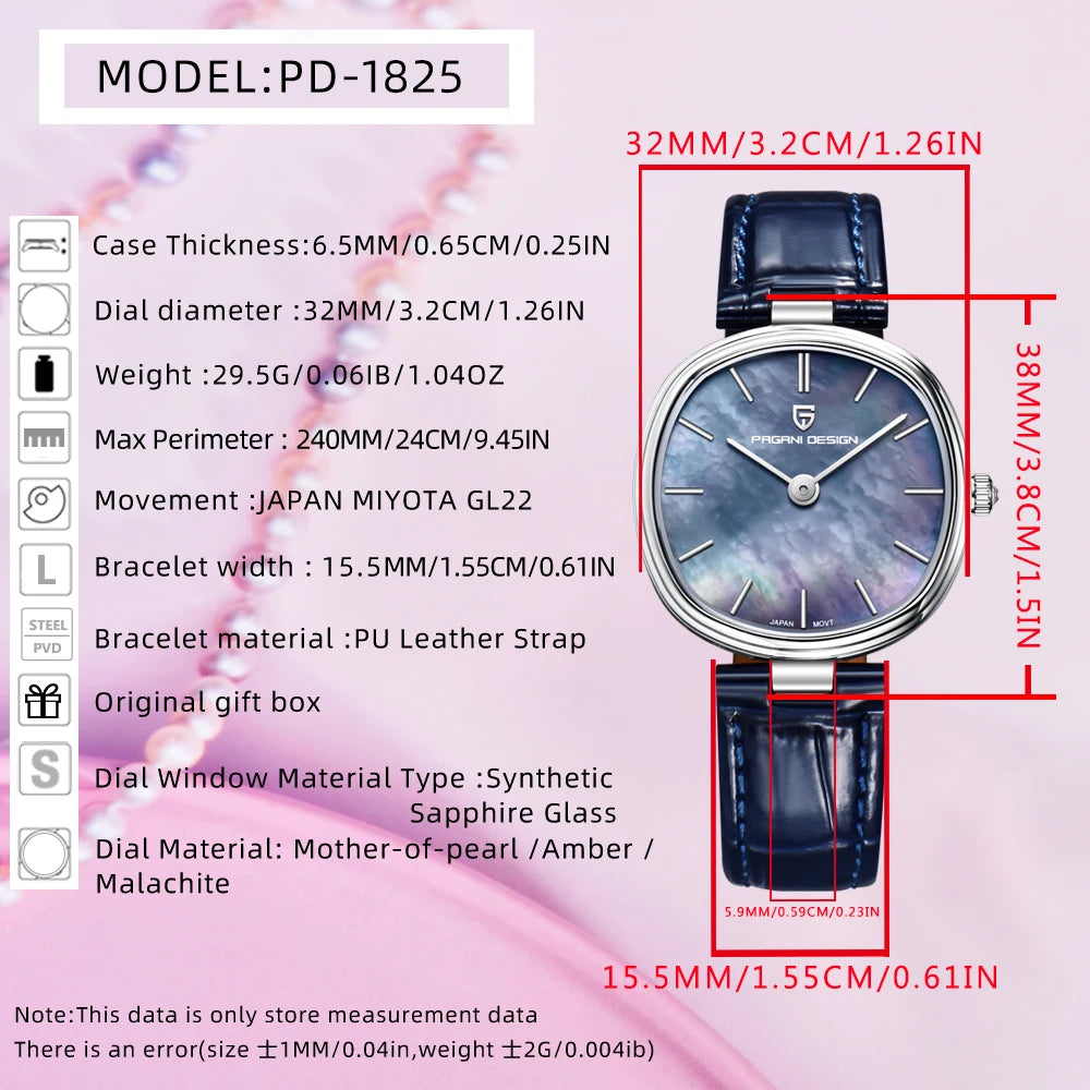 2026 New Luxury Quartz Watch Women PAGANI DESIGN fashion waterproof sapphire crystal Leather strap Sports Watch For Ladies Gift