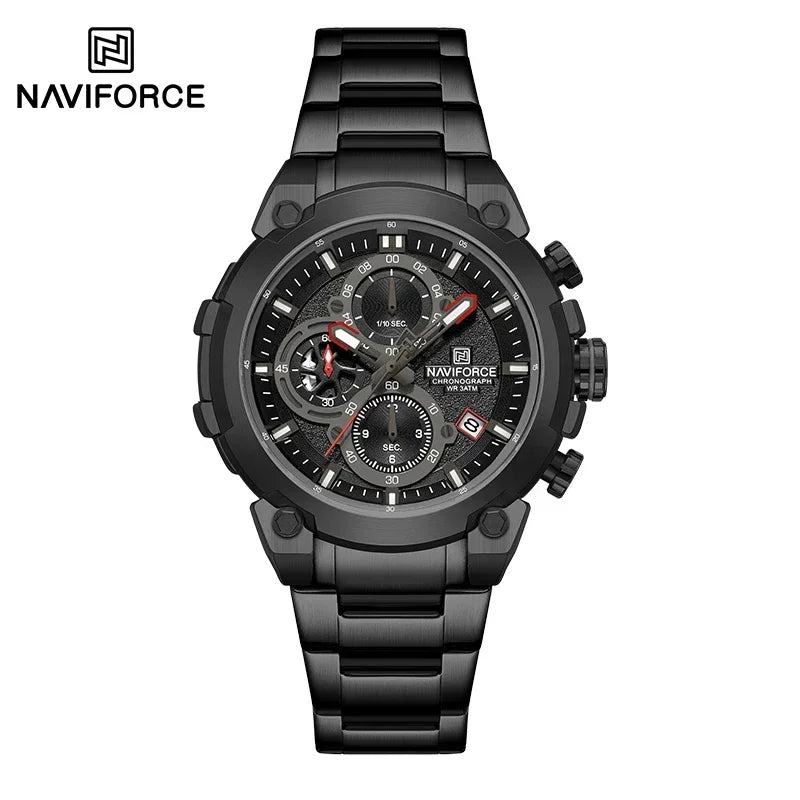 NAVIFORCF Men's Military Watch Luxury Waterproof Quartz Chronograph Wristwatch Fashionable Masculino Hot Fashion  Clock Watch