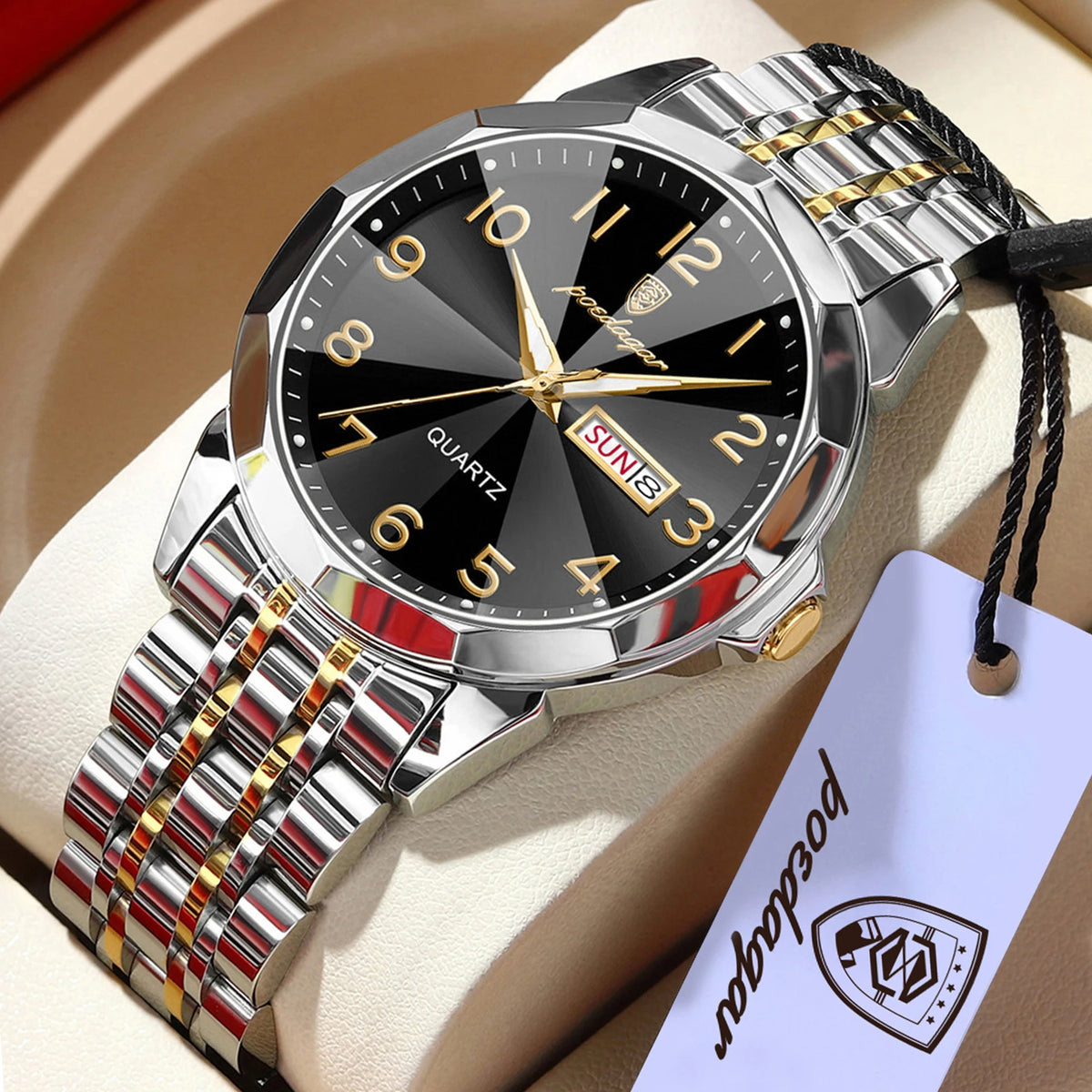 POEDAGAR Brand Watches For Couple Waterproof Date Week Couple's Watches Quartz Stainless Steel Fashion Lovers Watch Set+Box Gift
