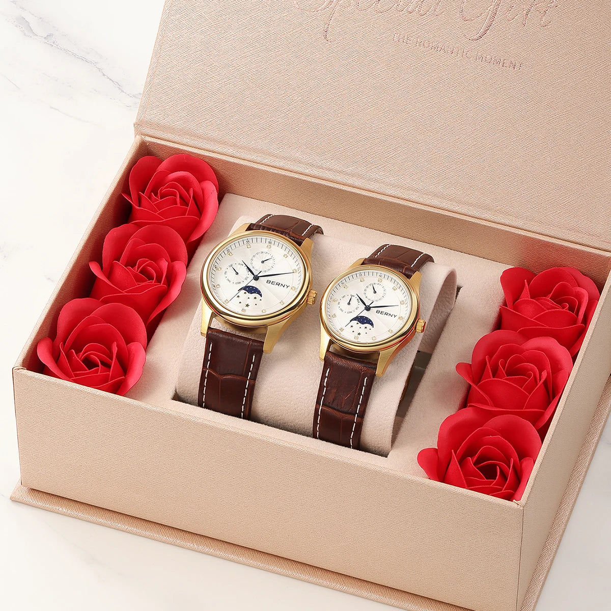Moonphase Couple Watch Set
