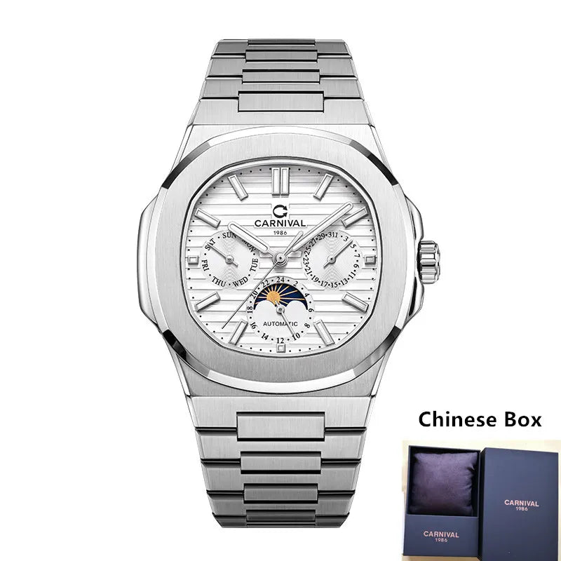 Switzerland Carnival Automatic Watch for Men Luxury Brand MIYOTA Mechanical Men‘s Watches Nautilus Moonphase Reloj Hombre Montre