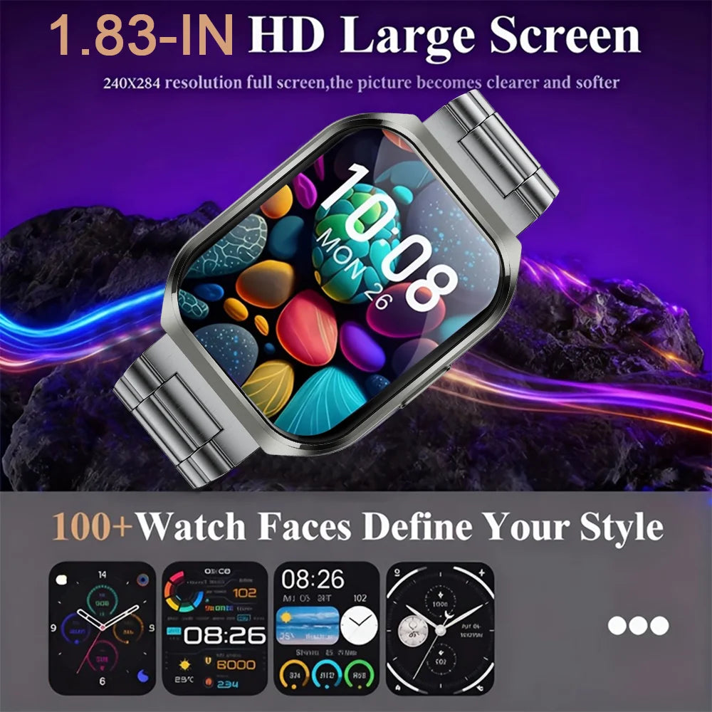 New Smart Watch Man 1000mAh Long Standby Outdoor Smartwatch Men IP68 Waterproof Heart Rate Sport BT Call Big Battery Smart watch