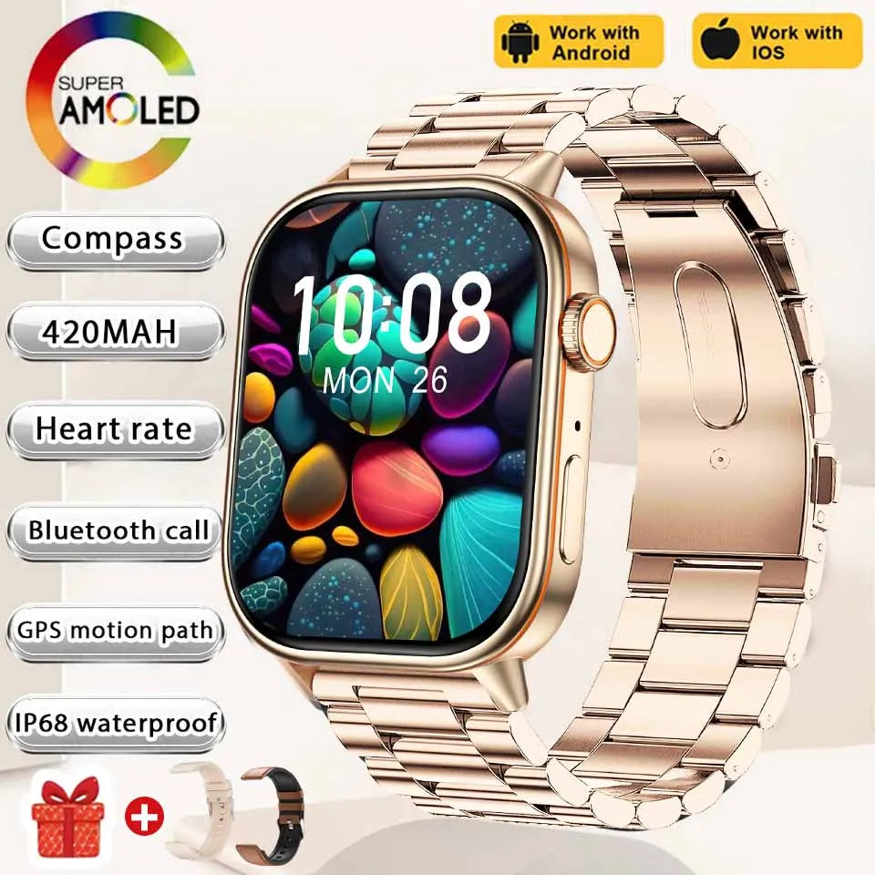 Newly Built-in GPS Sports Fitness Pilates Smart watch Women Fashion Precise Positioning 5ATM Waterproof Bluetooth Call Bracelets