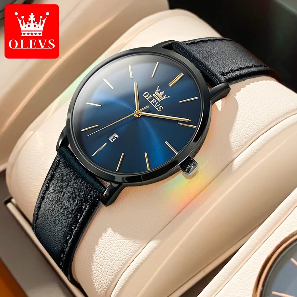 OLEVS Watch For Women Japan Quartz Movement 6.5mm Case Thickness Waterproof Ladies Hand Clock Calendar Fashion Dress Wrist Watch