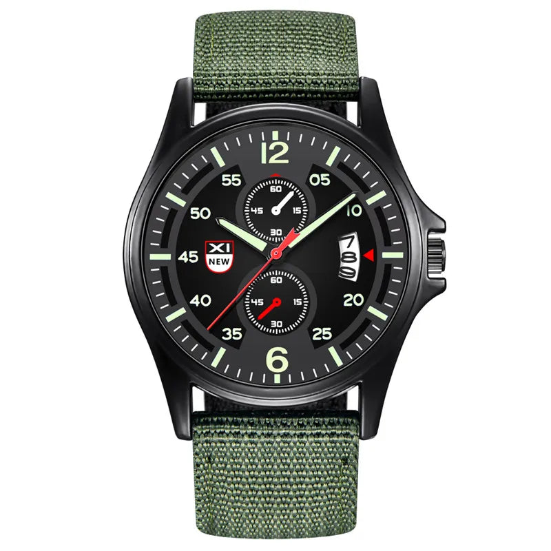 Genuine XINEW Brand Men Watches Students Fashion Casual Nylon Band Sports Date Quartz Wrist Watch Black Relogios Masculinos 2025