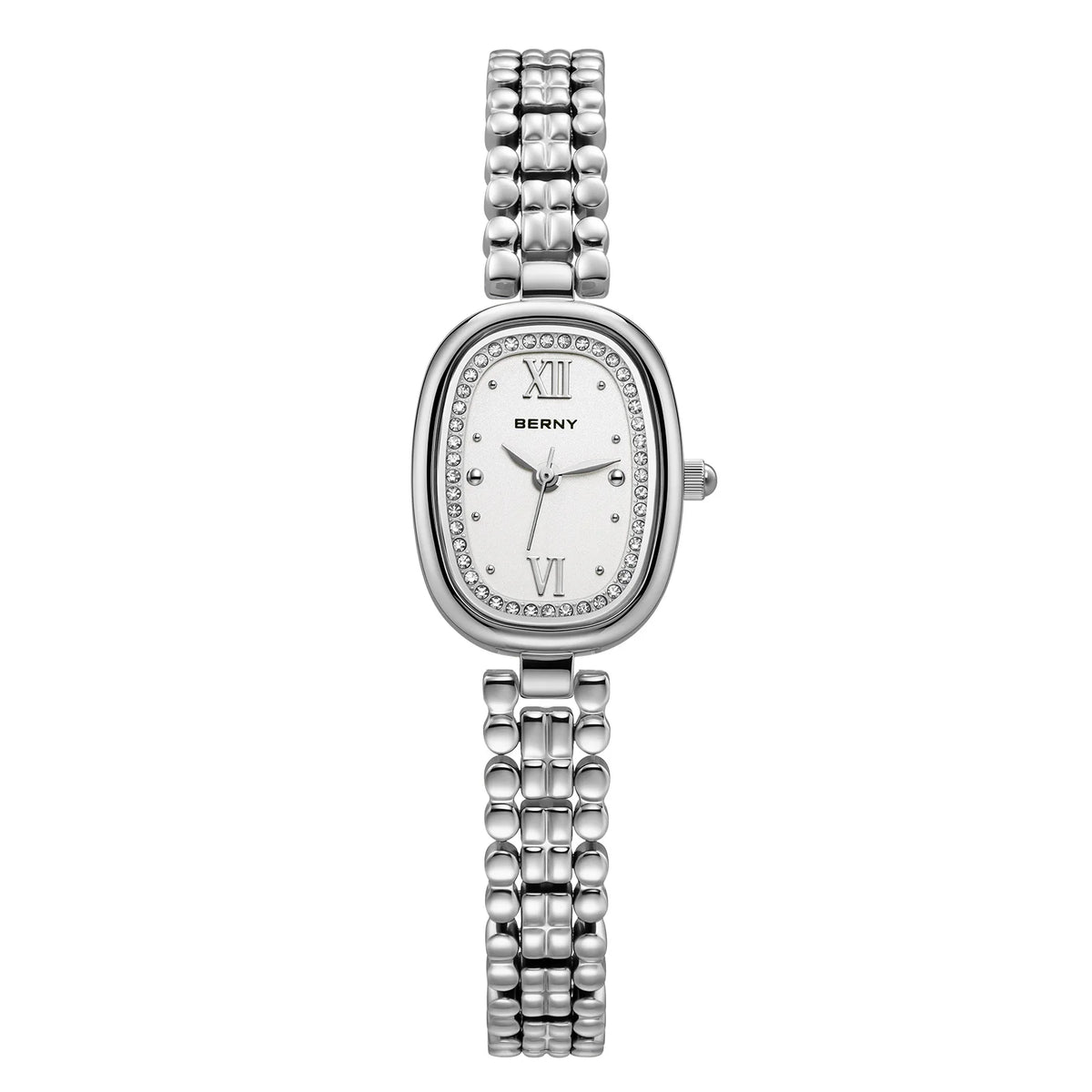 BERNY Women's Watches Fashion Casual Small Dail Ladies Quartz Watch Elegant Stainless Steel Girls Dress Wristwatch