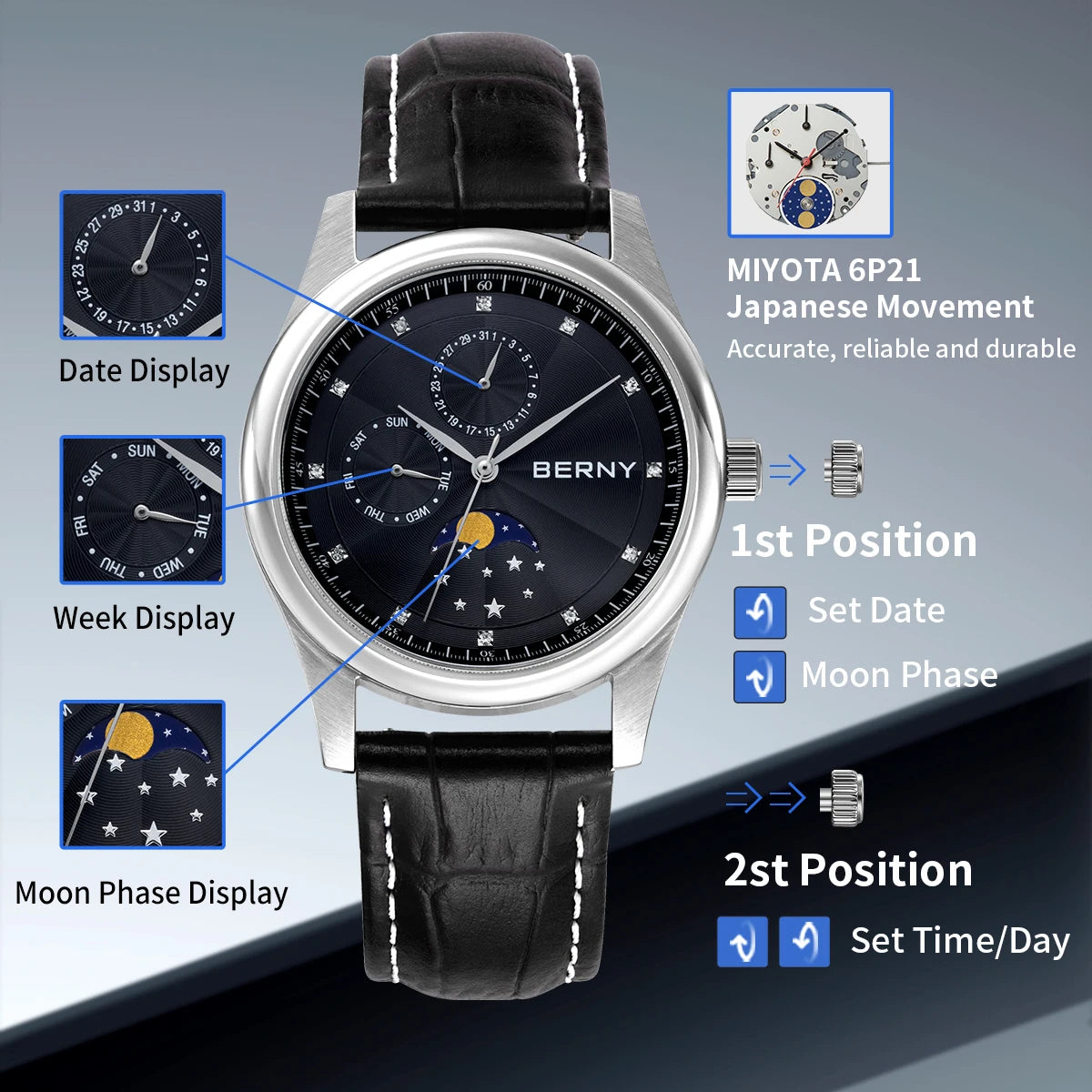 Moonphase Couple Watch Set