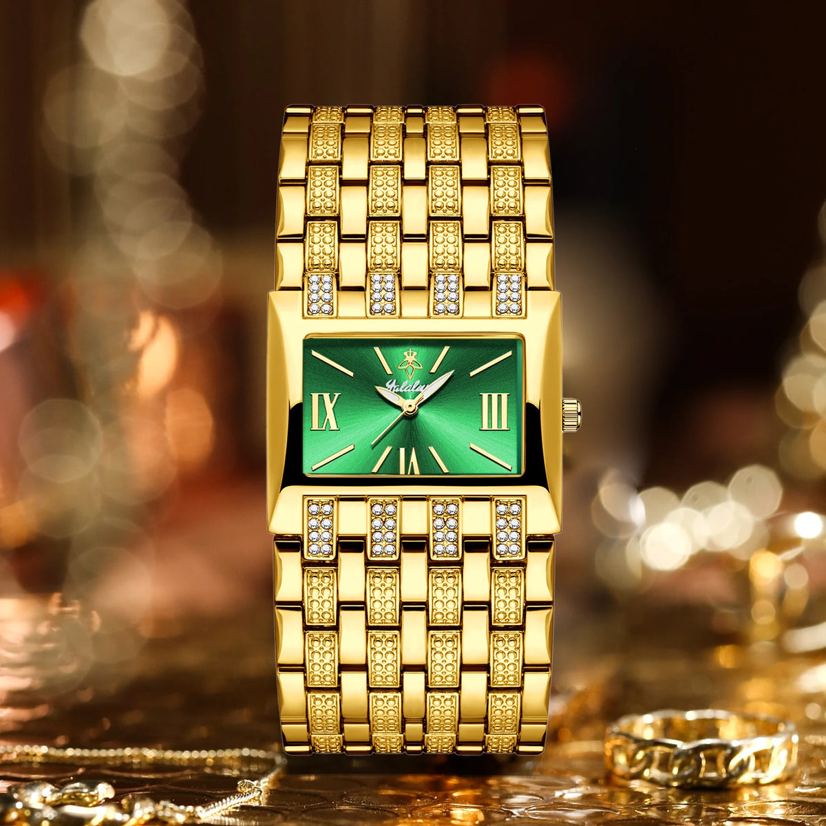 YaLaLuSi Fashion Women's Gold-Plated Quartz Watch Luxury New-Style Women's Gold Wristwatch Women's Gift Watch Box