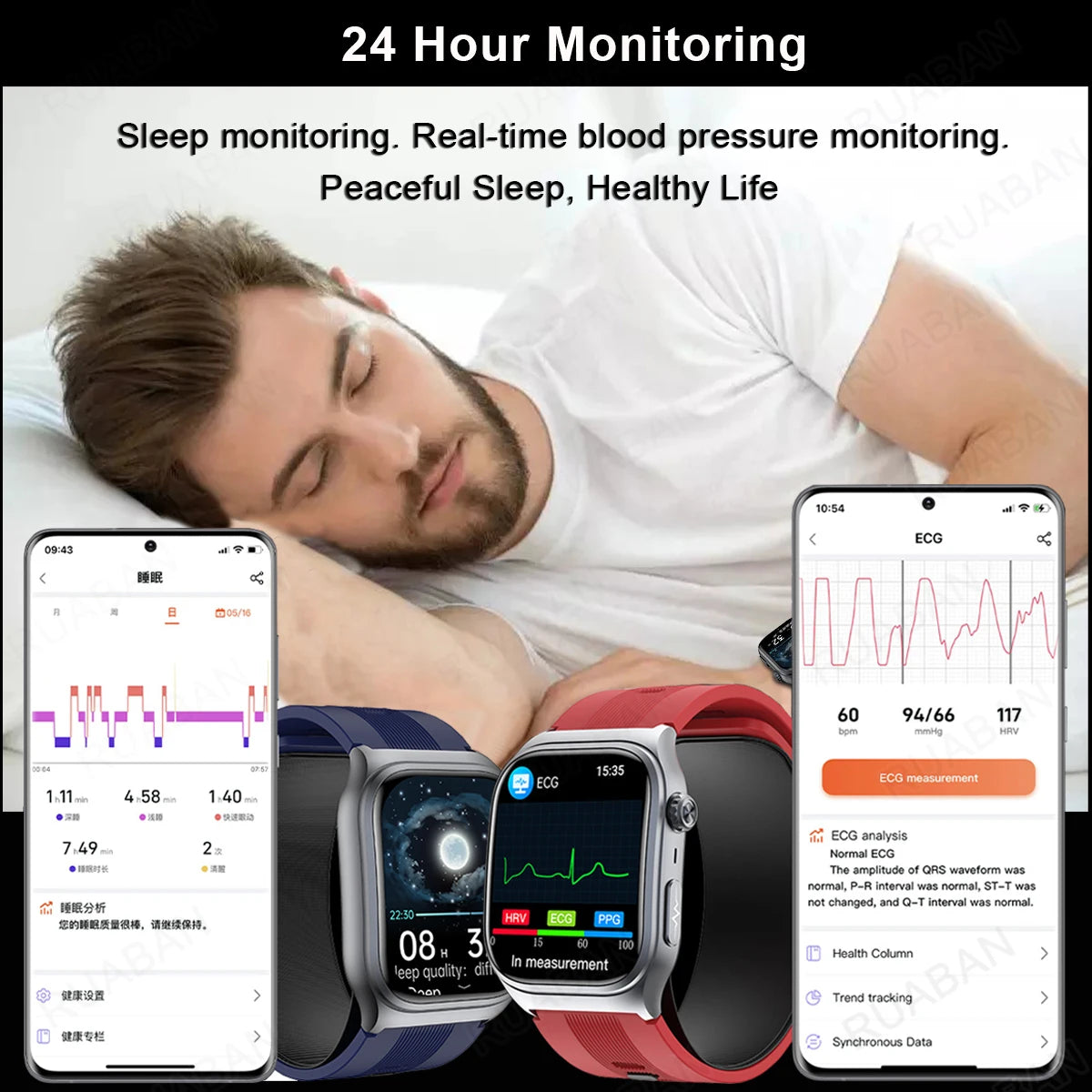 2026 Airbag Smart Watch Nursing grade Bluetooth call air Pump ECG True Accurately Blood Pressure Uric Acid Blood Lipid watch men
