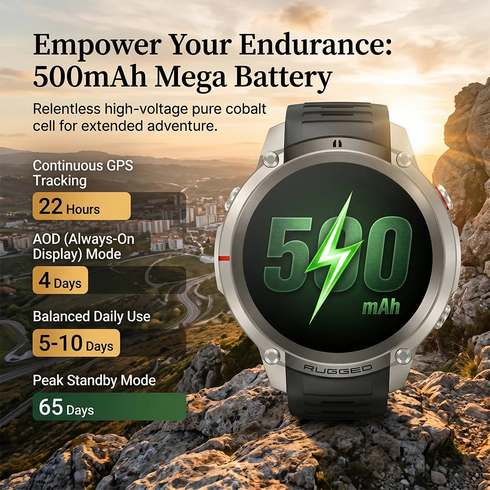 2026 new generation six-star GPS smart watch 1.43-inch AMLED screen 5atm waterproof offline map compass outdoor sports bracelet