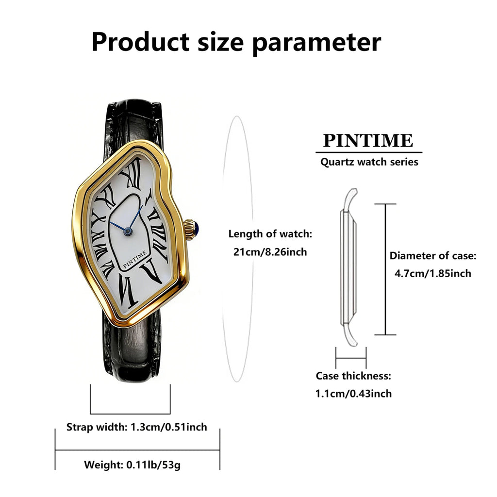 1pc lady quartz watch, Roman numeral dial, creative irregular shape watch, retro Y2K design, quartz movement, alloy case and min