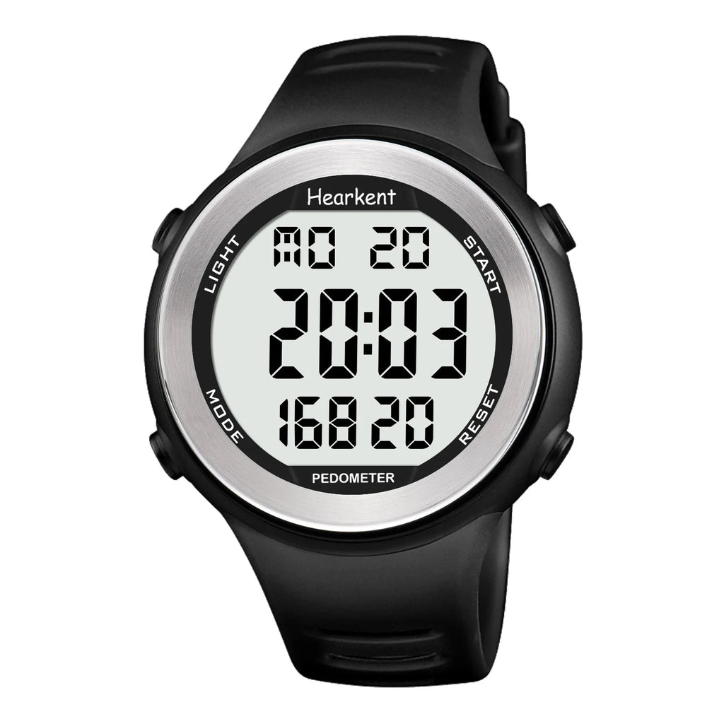 Hearkent Pedometer Watch Men Waterproof Step Counter Calorie Tracker Women Back Light Display Countdown Digital Sport Watches