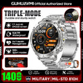 2026 New Military 1400mAh Battery Smart Watch Men Outdoor Flashlight 10ATM Waterproof Heart Rate Bluetooth Call Sports Bracelets