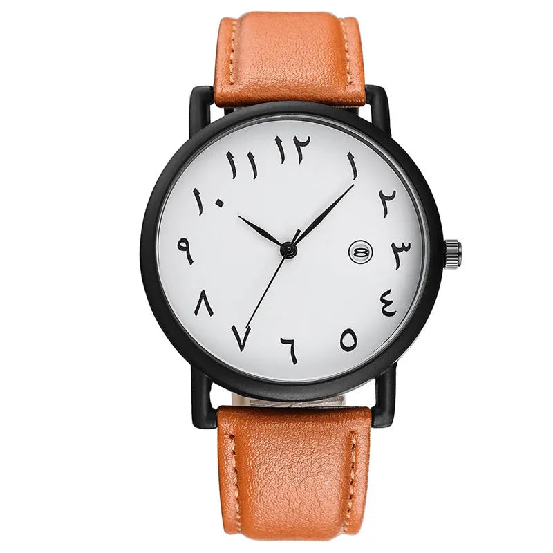Men's Watches 2025 Simple Sport Arabic Numerals Analog Quartz Wristwatches Fashion Casual Leather Man Watches Relogios Masculino