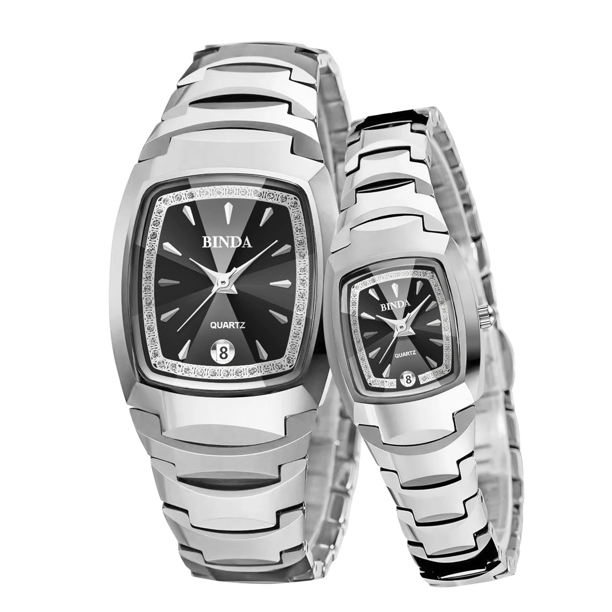 2PCS Couple Watches Luxury Fashion Men Women Matching His and Hers Quartz Watches Simple Band with Gift Box