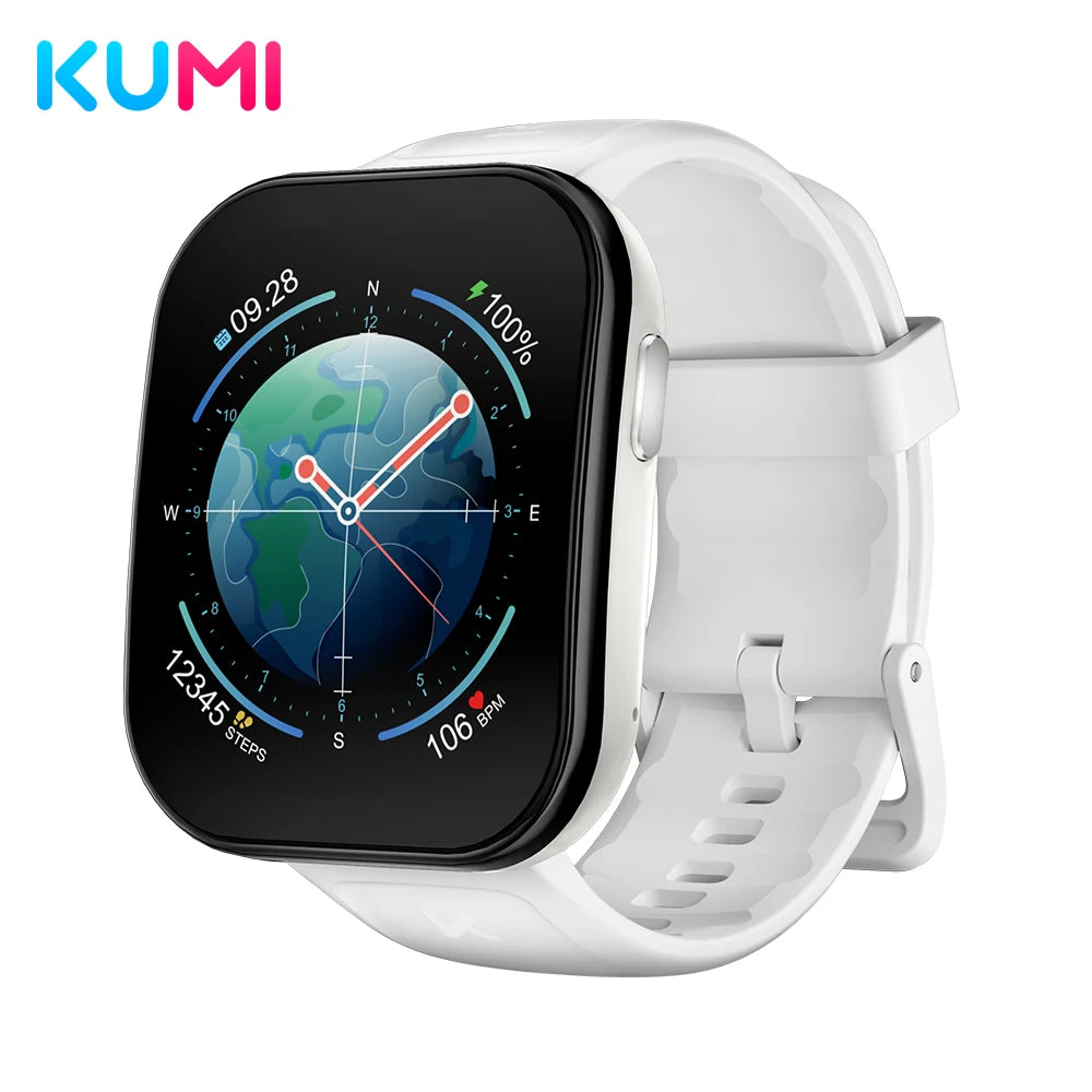 KUMI U6 Smart Watch 1.96" AMOLED 60Hz, Dual-Band GPS, AI ChatGPT Voice Assistant, Heart Rate/SpO2/Sleep, 100+ Sports, 5ATM