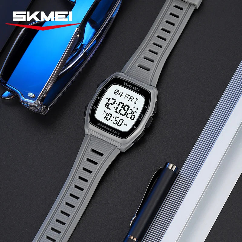 SKMEI 2441 Daily Leisure LED Display Electronic Men's Watch Waterproof Countdown Sports Military Digital Clock reloj hombre