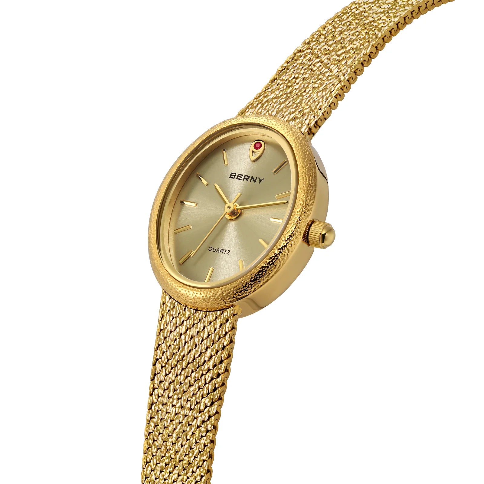 Gold Oval Quartz Watch