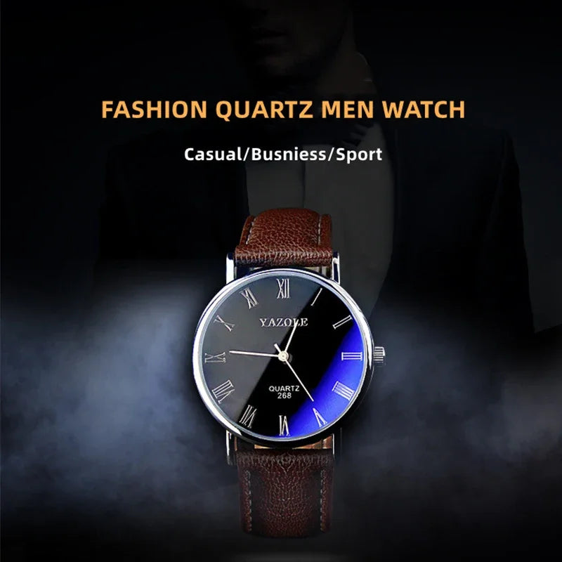 Fashion Wrist Watches for Men Top Brand Analog Men's Quartz Watches Leather Band Casual Business Men Watches Relogio Masculino
