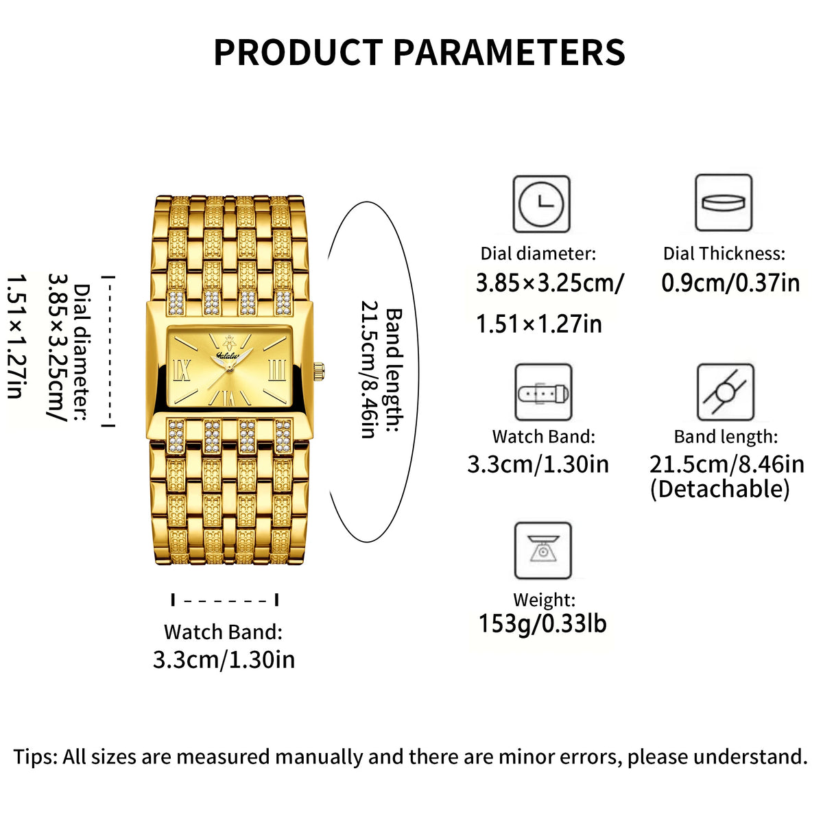 YaLaLuSi Fashion Women's Gold-Plated Quartz Watch Luxury New-Style Women's Gold Wristwatch Women's Gift Watch Box
